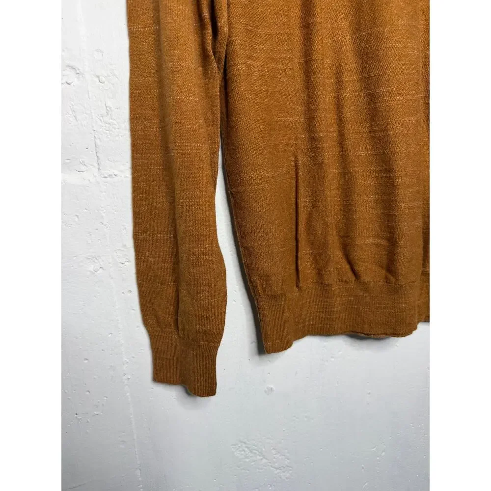 NEW J.CREW Mens 100% Cotton Knit Sweater Burnt Orange SIze Medium